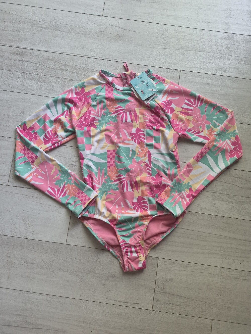 ROXY NEW Girls Plumeria Rashguard Bodysuit Swimsuit